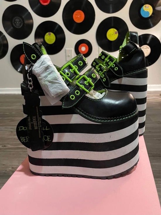 dolls kill X beetlejuice Shoes - Bio Exorcist Platform Mary Janes